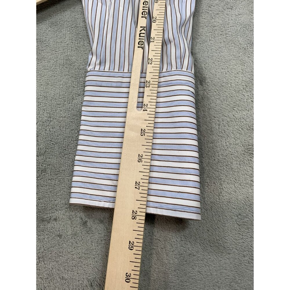 Paul Fredrick Trim Fit Men's 15.5-34 White Imperial Two Ply Cotton Dobby Shirt - Picture 6 of 9